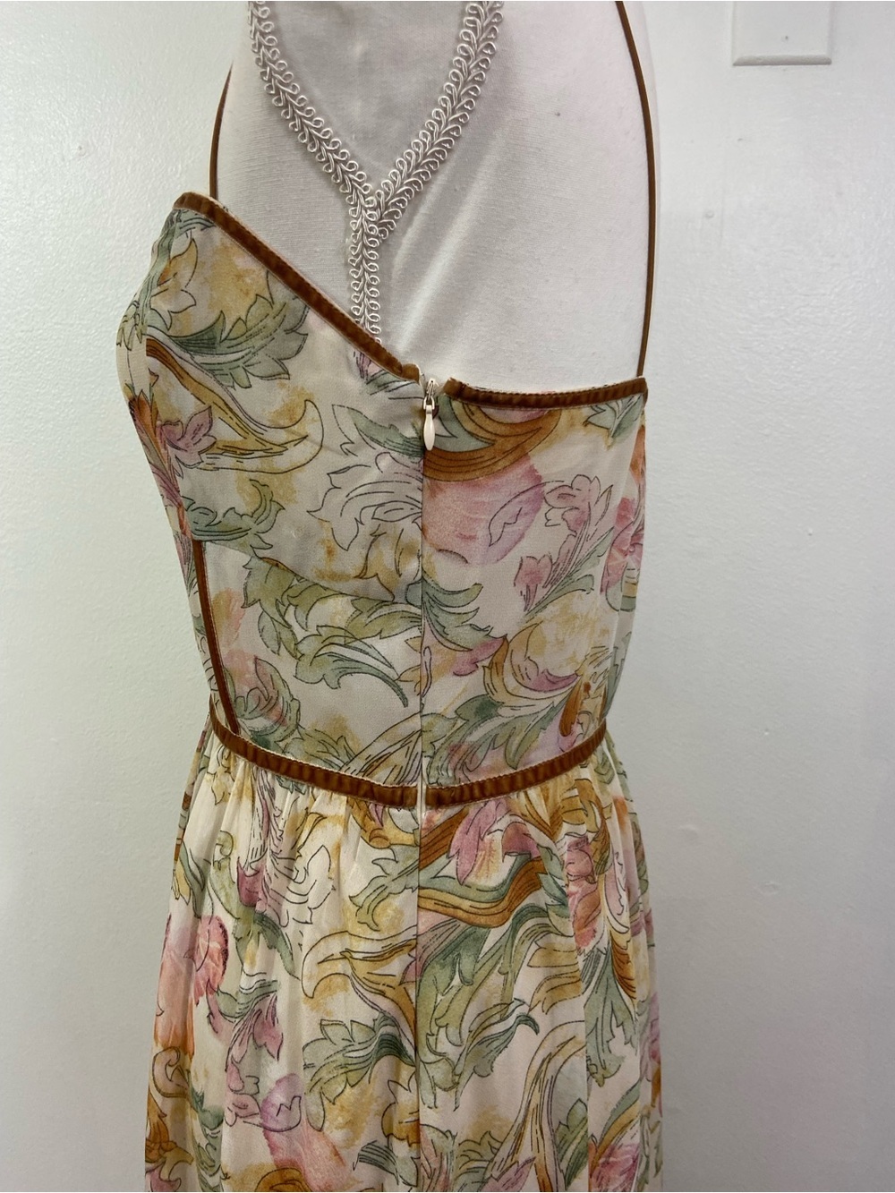12th Tribe Ruby Midi Floral Dress Spaghetti Straps M Babydoll Garden Corset - Picture 5 of 12